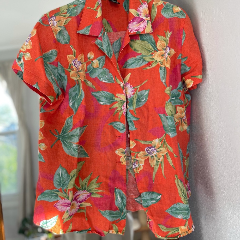 SOLD 〰 100% linen RL Hawaiian shirt